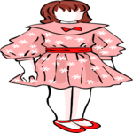 Girl in Dress 13 Clip Art