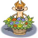 Fox with Flowers 2 Clip Art