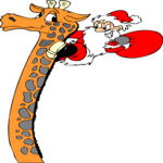 Santa on Giraffe Clip Art