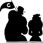 Silhouettes, Couple at Football Game Clip Art