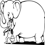 Elephant & Trainer Clip Art