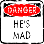 Danger - He's Mad Clip Art