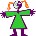Girl with Open Arms Clip Art