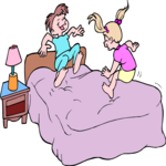 Jumping on Bed 1 Clip Art