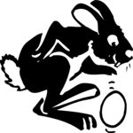 Bunny with Egg 02 Clip Art