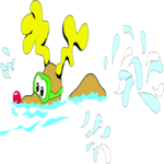 Reindeer Swimming Clip Art