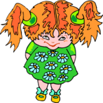 Girl with Pig Tails 2 Clip Art