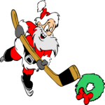 Santa Playing Hockey Clip Art