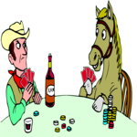 Cowboy & Horse Poker Clip Art