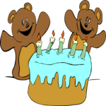 Bears & Cake Clip Art
