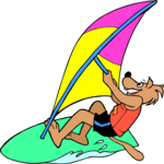Wind Surfing - Wolf Clip Art