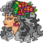 Flowers in Hair Clip Art