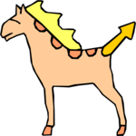 Horse with Tail-Horn  Clip Art