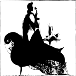 Silhouettes, Woman on Telephone Clip Art