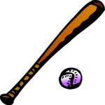 Baseball - Bat & Ball 1 Clip Art