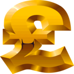 Gold  Condensed £ Clip Art