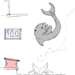 Diver - Dolphin Clip Art