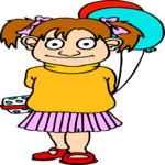 Girl with Surprise Clip Art