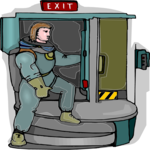 Spaceman Leaving Clip Art