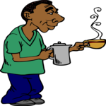 Man with Coffee Clip Art