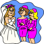 Bride & Bridesmaids 1 Clip Art
