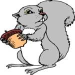 Squirrel with Acorn 1 Clip Art