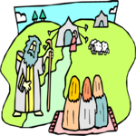 Abraham & the 3 Visitors Clip Art