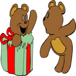 Bear & Gift 3 Clip Art