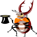 Beetle with Top Hat Clip Art