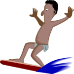 Aborigine Surfing Clip Art