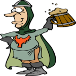 Knight with Beer Clip Art