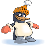 Penguin in Winter Hat Clip Art