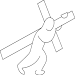Jesus Carrying Cross 1 Clip Art