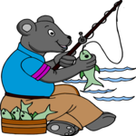 Bear Fishing 2 Clip Art