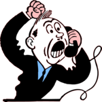 Yelling into Phone 3 Clip Art
