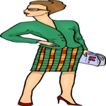 Woman in Skirt & Jacket Clip Art