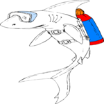 Scuba Diver - Shark Clip Art