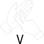 Sign Language V Clip Art