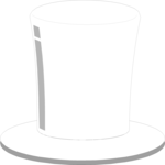 Top Hat - White Clip Art