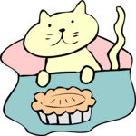 Cat & Pie Clip Art