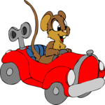 Mouse in Car Clip Art