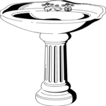 Sink - Pedestal 2 Clip Art