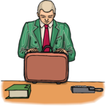 Businessman & Briefcase 8 Clip Art