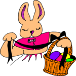 Bunny with Basket 13 Clip Art