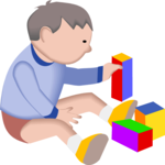 Boy with Blocks 2 Clip Art