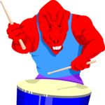 Drummer - Lizard Clip Art
