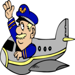 Plane & Pilot Clip Art