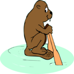 Beaver Rowing Clip Art