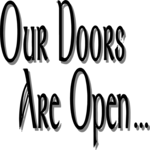 Our Doors are Open Clip Art