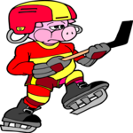 Ice Hockey - Pig Clip Art